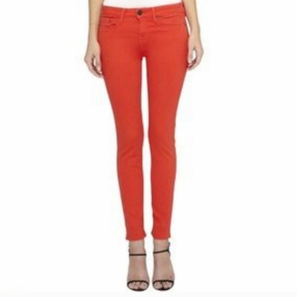 VINCE Skinny Ankle Colored Jeans in Geranium